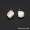 Perle d'acqua dolce barocche bianche con bordi dorati per gioielli DIY 12-20mm - Stile Blocco Irregolare (Solo Ciondolo) / 12-20mm (1 pezzo)
