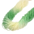 Strands of 2mm faceted gradient green and beige crystal beads for jewelry making - Beige and Green