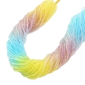 2mm rainbow gradient faceted crystal beads for DIY handmade jewelry bracelets - Yellow-Purple-Blue Gradient