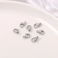 Pack of 7 polished silver stainless steel lobster clasps for jewelry making DIY - 6.5x10mm Lobster Clasp (5 Pieces/Pack)