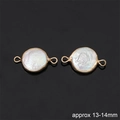Connettori di perle barocche dorate 13-14mm per la creazione di gioielli DIY - Stile Piastra Rotonda Doppio Anello / 11-12mm (1 Pezzo/Confezione)