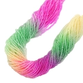 2mm gradient faceted crystal glass beads in vibrant multi-color strands for DIY jewelry - Rose-Yellow-Green Gradient