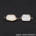 Ciondoli a cuore in madreperla irregolare con bordo dorato, circa 14x26-16x32mm - Stile Blocco Doppio Anello / 14x26-16x32mm (1 pezzo)