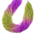 2mm faceted glass beads in gradient burgundy and olive green for jewelry making - Purple Green Gradient