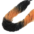 Multi-layer 2mm gradient faceted crystal beads in black to amber orange tones - Black Coffee Gradient