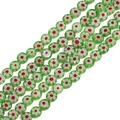 Macro shot of green Millefiori glass beads for DIY jewelry making and handmade crafts - 6mm (Approx. 65 Pieces) / Green