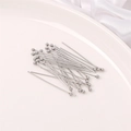 DIY jewelry making ball pins in polished stainless steel for beaded bracelets - 0.6x30mm Ball Head Pin (50 Pieces/Pack)