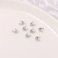 Matte silver stainless steel bead tips and calottes for DIY jewelry findings - 3.2x6.3mm Calottes (100 Pieces/Pack)
