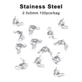 100pcs stainless steel 2.5x5mm DIY crimp bead covers and jewelry finding accessories - 2.5x5mm Double Loop Calottes (100 Pieces/Pack)