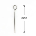 20mm stainless steel eye pin in silver finish for handmade bracelet jewelry making - 0.6x20mm Eye Pin (200 Pieces/Pack)