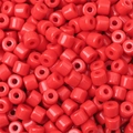 Lebhafte rote 6mm zylindrische Acryl-Cremeperlen für DIY handgefertigten Schmuck - 50 Stück / Rot