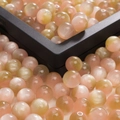 Polished round resin beads with pink and yellow cat eye gradient for DIY jewelry making - Pink and Green / 8mm (Hole 1.5mm)