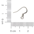 Silver stainless steel French hook ear wires with coil and ball for DIY jewelry making - Earring Hook with Flat Spring (20 Pieces/Pack)