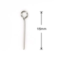 Silver stainless steel 15mm eye pin for jewelry making and handmade bracelet craft - 0.6x15mm Eye Pin (200 Pieces/Pack)
