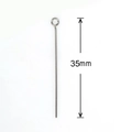 Stainless steel 35mm silver eye pin for DIY bracelet making and jewelry repair - 0.6x35mm Eye Pin (200 Pieces/Pack)