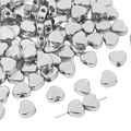 DIY hartvormige zilveren kralen voor sieraden maken, metallic afgewerkte kralen - Hartvorm / 30 Stuks/Verpakking (9x8mm) / Zilver