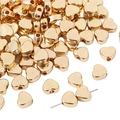 Polierte goldene Herz CCB Zwischenperlen mit Seitenlöchern für DIY Schmuckherstellung - Herzform / 30 Stück/Packung (9x8mm) / Gold