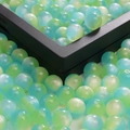 Polished mint green and cream gradient resin beads for DIY jewelry making and necklaces - Teal