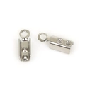 Polished silver stainless steel cord end crimp clasp for jewelry making and DIY crafts - Cord End for 2mm Chain (30 Pieces/Pack)
