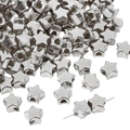 Silberne sternförmige Zwischenperlen für DIY-Schmuck mit metallischem Glanz - Fünfzackiger Stern / 30 Stück/Packung (9x9mm) / Silber