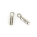 Pair of polished stainless steel fold-over cord ends with loop for jewelry making - Cord End for 1mm Chain (30 Pieces/Pack)