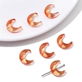 Vista macro de cuentas de vidrio luna ámbar translúcido de 8 mm para joyería artesanal - Media luna / 10 Piezas/Paquete (15x12mm) / Naranja