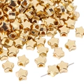 Polierte goldene sternförmige CCB-Abstandshalter aus Kunststoff für DIY-Schmuckherstellung - Fünfzackiger Stern / 30 Stück/Packung (9x9mm) / Gold