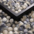 Polished grey and white resin beads with cat eye gradient for DIY jewelry making - Blue Gray