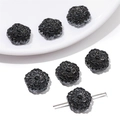 Detalle de cuentas de flores negras de 15mm para joyería DIY sobre cerámica blanca - 15mm (Paquete de 10 Piezas) / Degradado Negro Azul