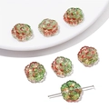 Detalle de cuentas de flores de cristal degradado rojo y verde 15mm con agujero para DIY - 15mm (Paquete de 10 Piezas) / Degradado Rojo Verde