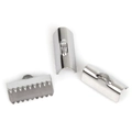 Polished silver stainless steel ribbon end crimps for DIY jewelry making - 13mm Crimp End (Smooth) (10 Pieces/Pack)