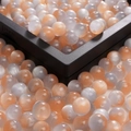 Polished resin beads with cat-eye effect in orange and blue gradient for DIY jewelry - Orange Blue