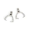Silver stainless steel lobster clasps and jump rings for DIY jewelry making - 2.5x7x9mm Bail Clasp (Vertical Ring) (20 Pieces/Pack)