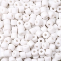 Weiße 6mm Acrylperlen in Zylinderform für DIY Schmuck und Bastelarbeiten in Großpackung - Weiß