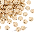Goldfarbene CCB-Perlen in Münzform mit Mond- und Stern-Relief für DIY-Schmuckherstellung - Stern- und Mond-Design / 30 Stück/Packung (9mm) / Gold