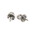 Stainless steel semi-hole pearl tray cup pin pendant connector for DIY jewelry making - 0.7x4x7mm Cup Bail (50 Pieces/Pack)