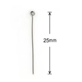 25mm stainless steel ball head pins for jewelry making in polished silver finish - 0.5x25mm Ball Head Pin (50 Pieces/Pack)