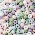 Mix aus 6mm Acryl-Zylinderperlen in Morandi-Farben für DIY-Schmuck und Ketten - Helle Mischfarben