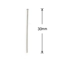 Silver stainless steel 30mm flat head T-pin for jewelry making and DIY bracelet parts - 0.6x30mm T-Head Pin (200 Pieces/Pack)