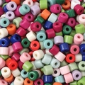 Bunte 6mm zylindrische Acrylperlen im Set für DIY Schmuck und Handyketten Bastelbedarf - Dunkle Mischfarben