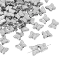 Silberne CCB-Abstandshalter in Schmetterlingsform für DIY-Schmuckherstellung - Schmetterlings-Design / 30 Stück/Packung (10x12mm) / Silber