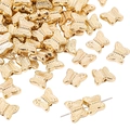 Goldene Schmetterlingsperlen aus CCB für DIY-Schmuck mit geprägten Flügeln - Schmetterlings-Design / 30 Stück/Packung (10x12mm) / Gold