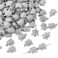 Silberne Schildkröte Zwischenperlen für DIY Schmuckherstellung von Armbändern - Schildkrötenform / 30 Stück/Packung (8x10mm) / Silber