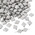 Silberne quadratische CCB-Abstandsperlen mit Blütengravur für DIY-Schmuck - Rhombus-Blütenform / 30 Stück/Packung (10x11mm) / Silber