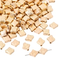 Goldene CCB-Abstandsperle mit Kleeblatt-Prägung für DIY-Schmuckherstellung - Rhombus-Blütenform / 30 Stück/Packung (10x11mm) / Gold