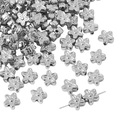 Silberne Blumenperlen aus CCB mit Mittelloch für DIY-Halsketten und Armbänder - Fünfblättrige Blume Stil / 30 Stück/Packung (9mm) / Silber