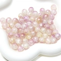 Gros plan de perles en verre craquelé violet Aurora pour la création de bijoux DIY - Style de Couleur 3 / 20 Pièces/Paquet (10mm, Trou de 1mm) / Poudre d'Or Violette