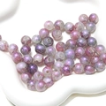 Détail macro de perles en verre violet aurora au fini métallique pour bijoux DIY - Style de Couleur 5 / 20 Pièces/Paquet (10mm, Trou de 1mm) / Rose-Violet Métallique