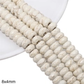 Λευκές χάντρες howlite 8x4mm για κατασκευή κοσμημάτων DIY και βραχιόλια - Πολύεδρη Χάντρα (8x4mm)