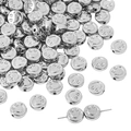 Glänzende silberne Kunststoff-CCB-Smiley-Abstandshalter für DIY-Schmuck und Ketten - Smiley-Gesicht-Stil / 30 Stück/Packung (8mm) / Silber